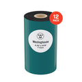 Thermal Transfer Ribbon, Black, 12 Rolls, 1 Inch Core, 4.33" x 1476'