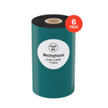 Thermal Transfer Ribbon, Black, 6 Rolls, 1 Inch Core, 4.33" x 1476'