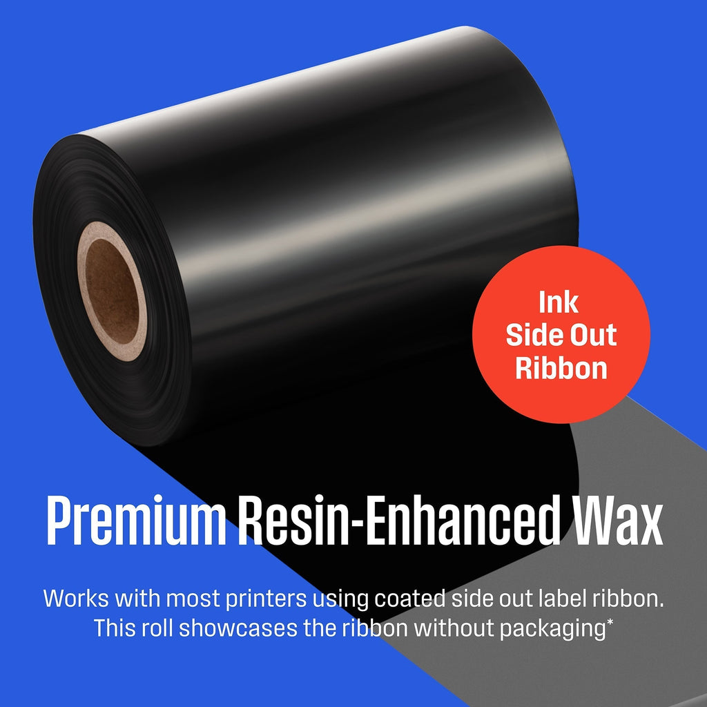 Thermal Transfer Ribbon, Black, 24 Rolls, 1 Inch Core, 4.33" x 1476'