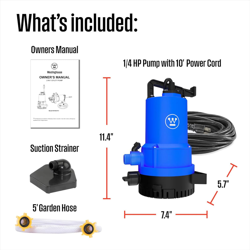 2 in 1 Utility Pump 1/4 HP