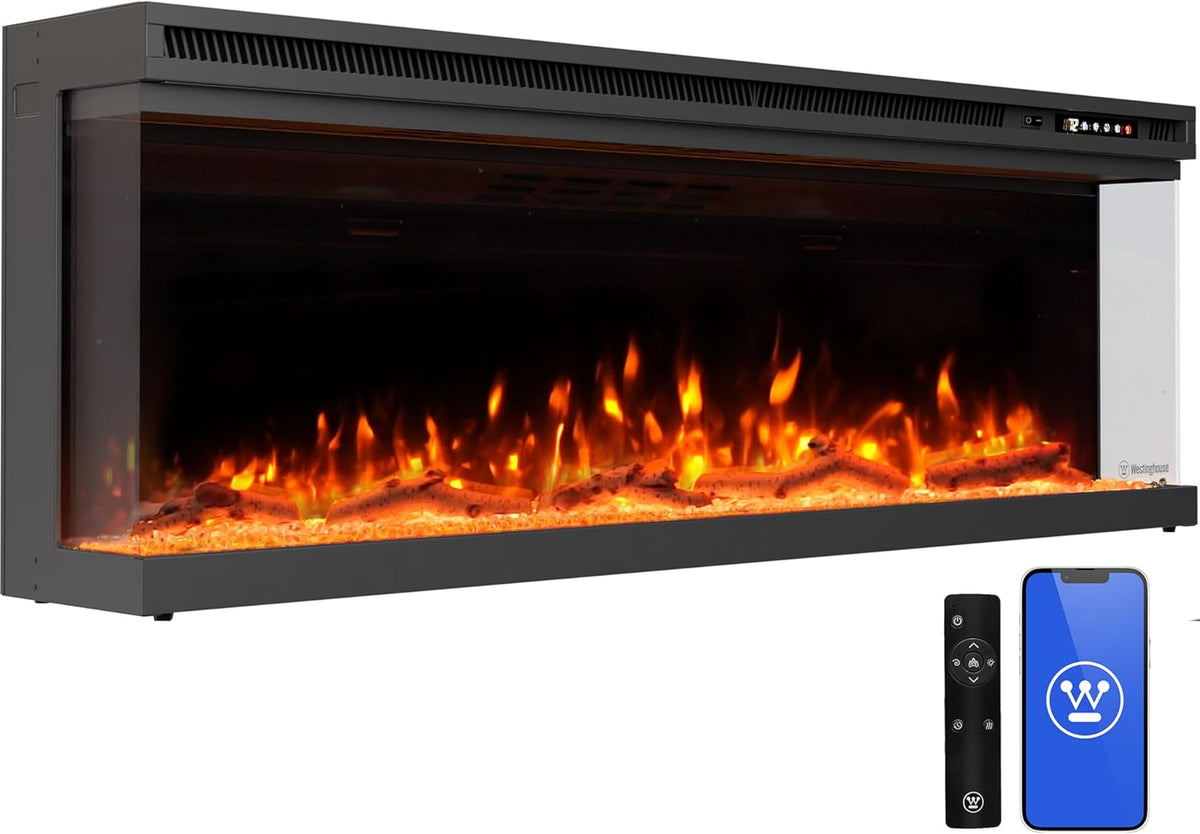 50 Inch 3 Sided Electric Fireplace Heater