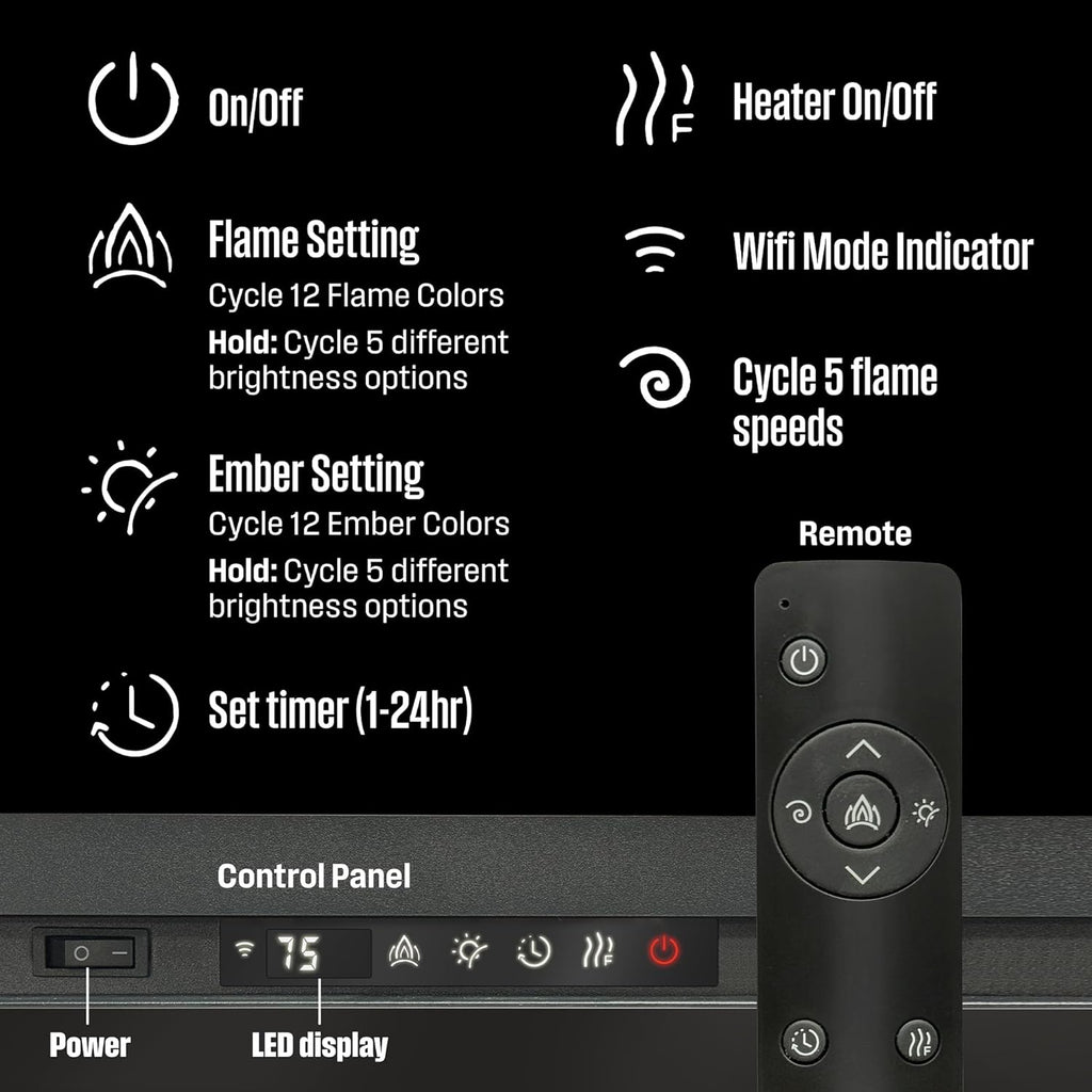 50 Inch Electric Fireplace Heater