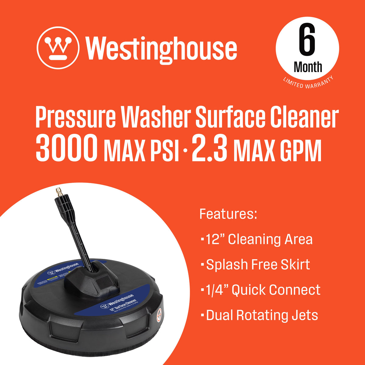 12" Surface Cleaner for Pressure Washers